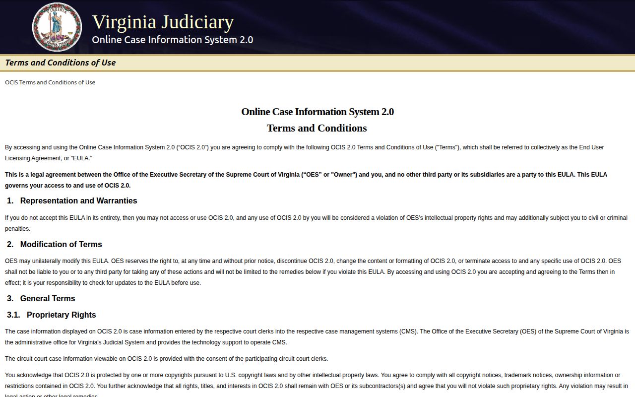 Bland County 72-hour release verification through the Virginia statewide court search
